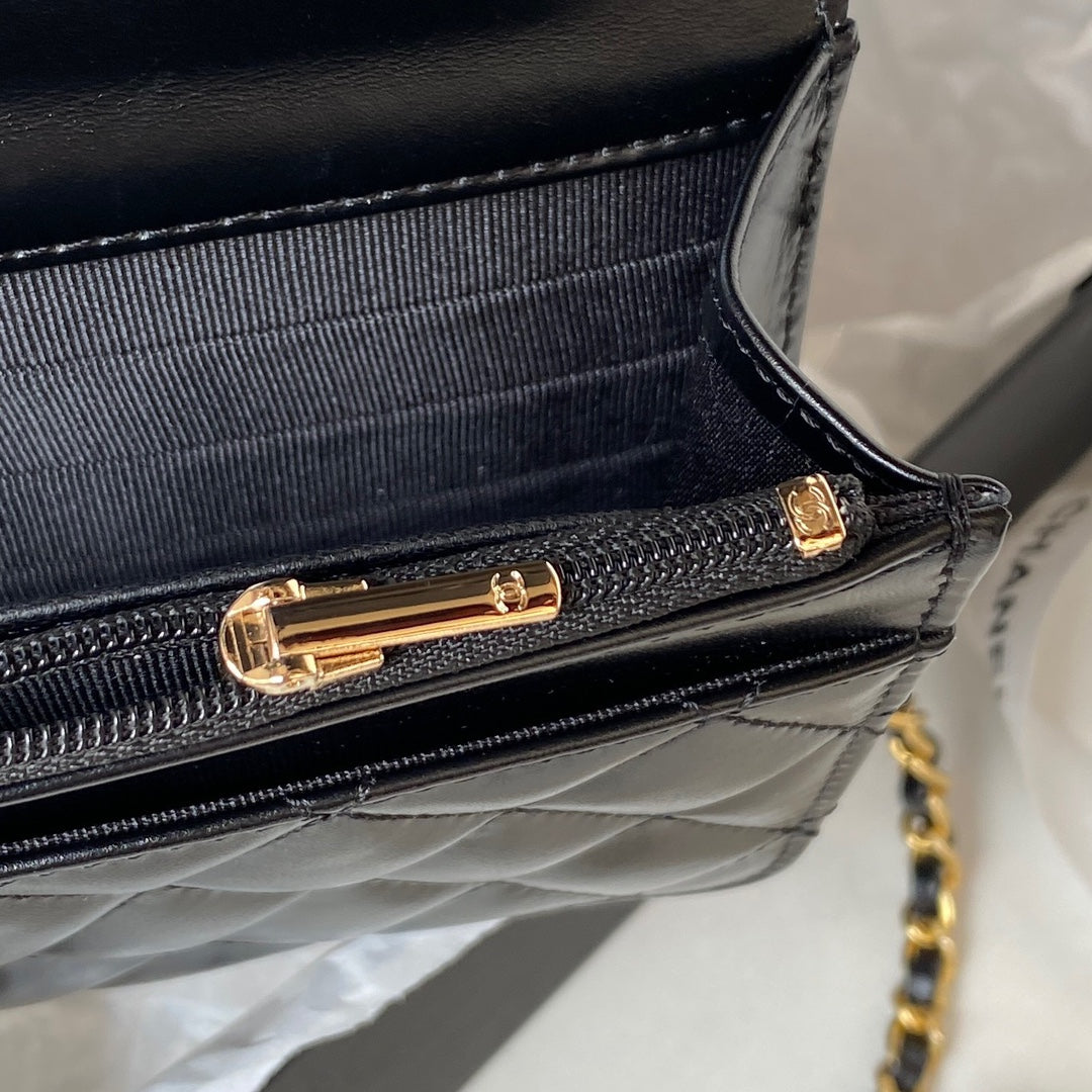 CHANEL Handbag AP3240 GP Black Size 19 cm