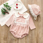 Cotton Long Sleeve Doll Collar Doll Bodysuit With Hat for 20-22 Inch Reborn Dolls