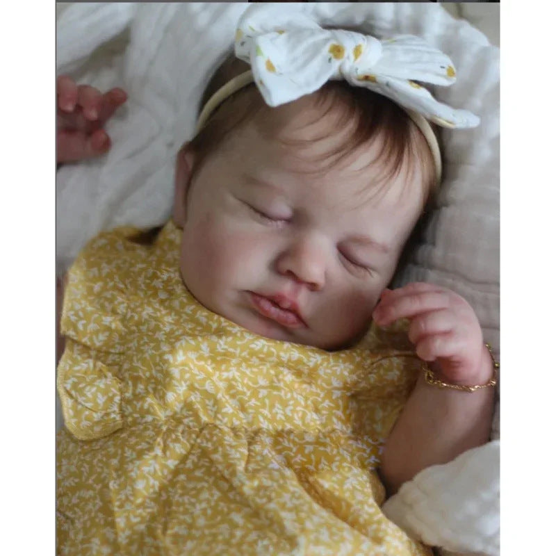 19inch Yellow Floral Ruffle Sleeve Romper Loulou Simulation Toy Doll
