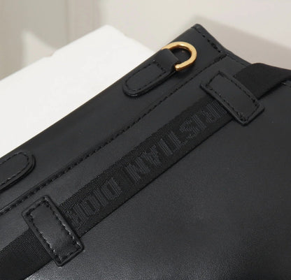 Dior Black Leather Mini Saddle Bag