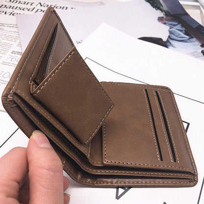 Vertical Wallet For Men In Personalized Photo Retro Leather