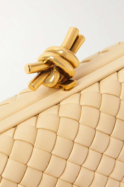 BOTTEGA VENETA Knot padded intrecciato leather clutch