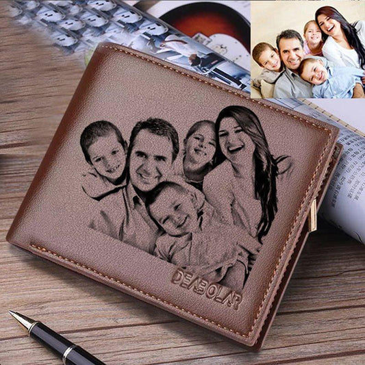 Men's Genuine Leather Trifold Wallet With Zipper Pocket