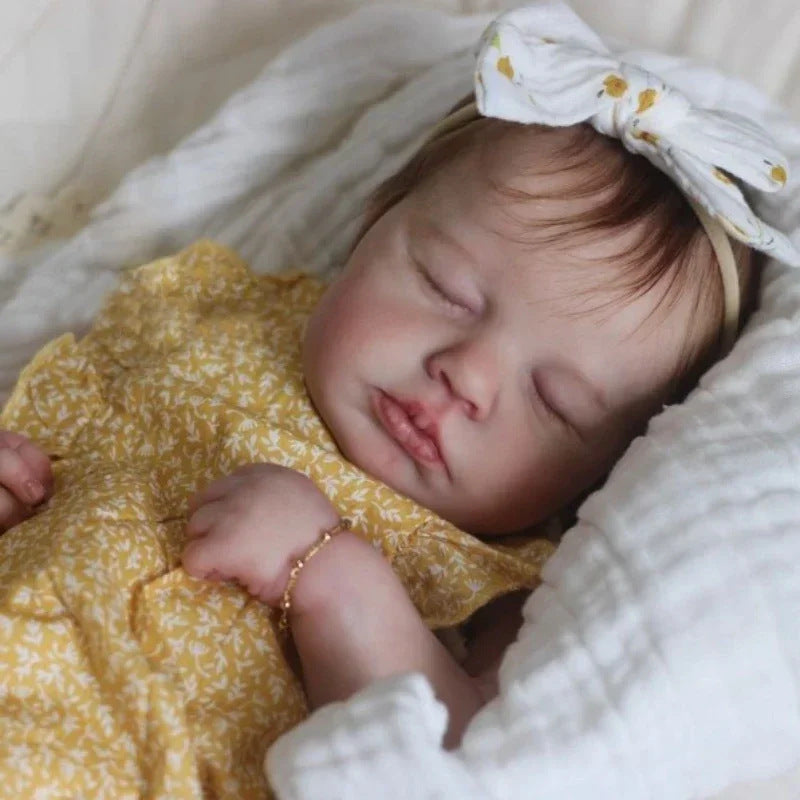 19inch Yellow Floral Ruffle Sleeve Romper Loulou Simulation Toy Doll