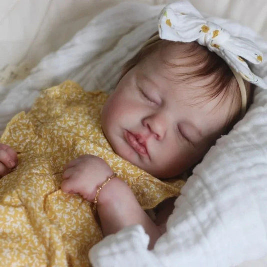 19inch Yellow Floral Ruffle Sleeve Romper Loulou Simulation Toy Doll