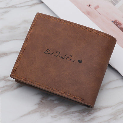 Personalized Photo Wallet with Spotify Song Cover Gift For Best Dad