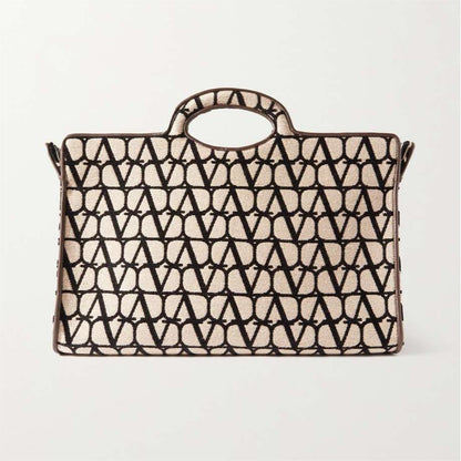 VALENTINO GARAVANI Valentino Garavani La Troisième Toile Iconographe flocked canvas tote