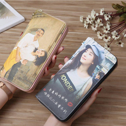 Personalized Photo Leather Wallet - Large