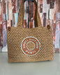 LOUIS VUITTON  Raffia Calfskin By The Pool OnTheGo MM Natural 39x15x30cm