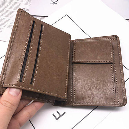 Vertical Wallet For Men In Personalized Photo Retro Leather