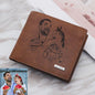 Vintage Men's Wallet With Three Doors In Soft Brown Leather