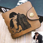 Photo Leather Key Case, Key Holder Wallet Dark Red