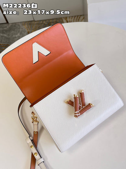 Louis Vuitton Twist MM Epi Bag White Quartz - 23 x 17 x 9.5 cm